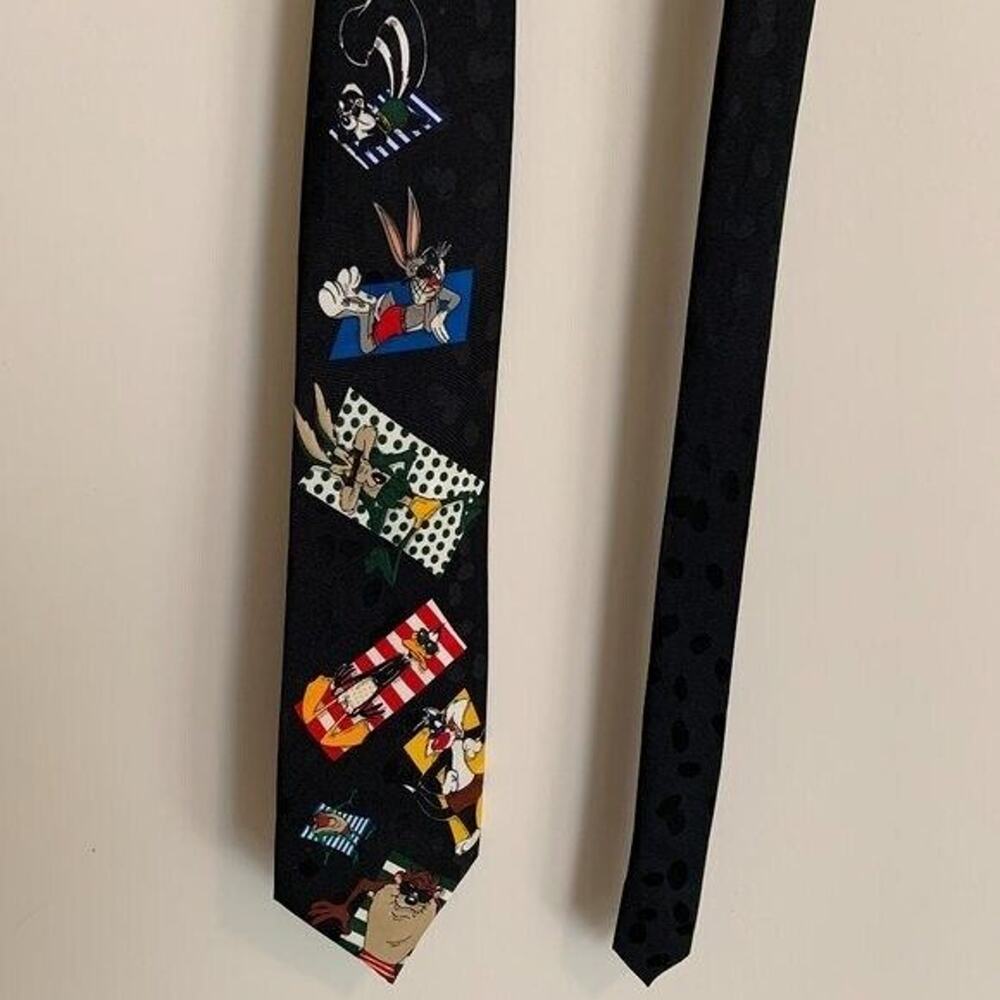 Looney Tunes Tie Bugs Sylvester Taz Nick On The Beach Vintage Polyester